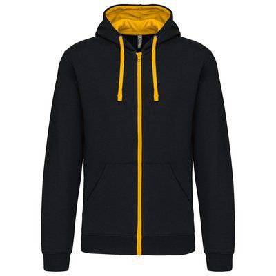 Sudadera Bolsillo con acceso para auriculares Black / Yellow XXL