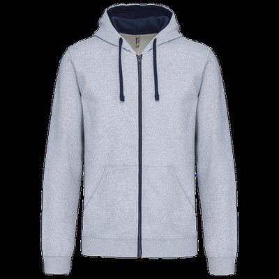 Sudadera Bolsillo con acceso para auriculares Oxford Grey / Navy 3XL