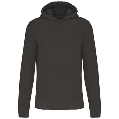 Sudadera capucha algodón orgánico niños DARK GREY 10/12 ans