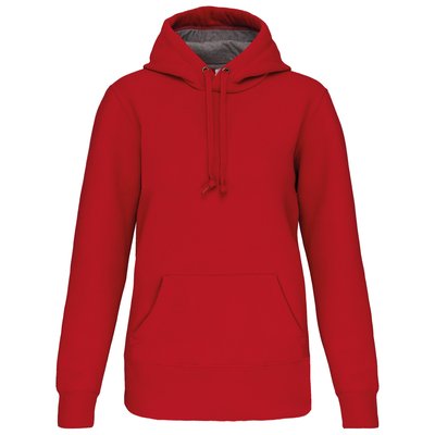 Sudadera capucha algodón Unisex Rojo L