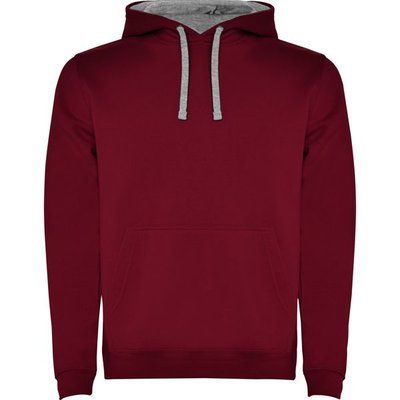 Sudadera con Capucha y Bolsillo Canguro GRANATE/GRIS VIGORE L