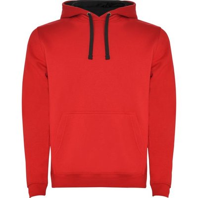 Sudadera con Capucha y Bolsillo Canguro Rojo / Negro M