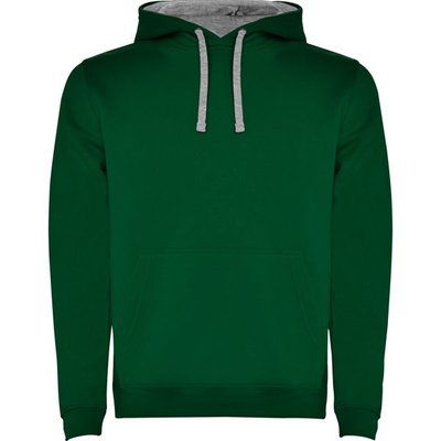 Sudadera con Capucha y Bolsillo Canguro VERDE BOTELLA/GRIS VIGORE 2XL