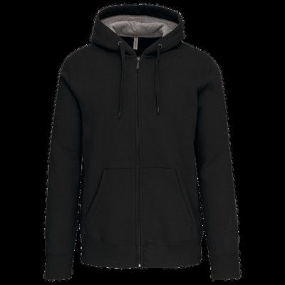 Sudadera capucha y cremallera algodón Black XXL