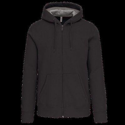 Sudadera capucha y cremallera algodón DARK GREY XXL