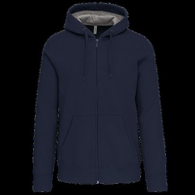 Sudadera capucha y cremallera algodón Navy L