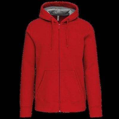 Sudadera capucha y cremallera algodón Red XXL