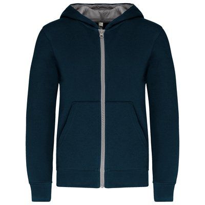 Sudadera con capucha y cremallera para niños Navy / Fine Grey 6/8 ans