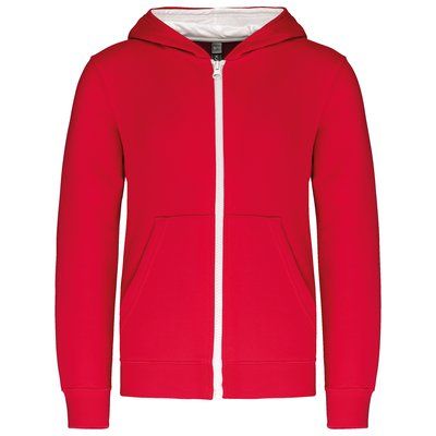 Sudadera con capucha y cremallera para niños Red / White 8/10 ans