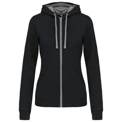 Sudadera capucha mujer Black / Fine Grey XS