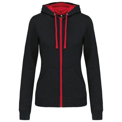 Sudadera capucha mujer Black / Red S