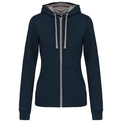 Sudadera capucha mujer Navy / Fine Grey XL