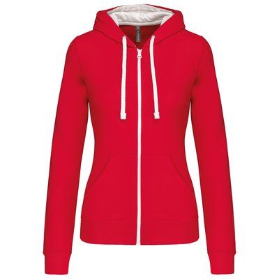 Sudadera capucha mujer Red / White XL