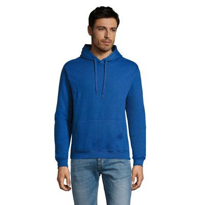 Sudadera Capucha Unisex Bolsillo Canguro Azul Royal S