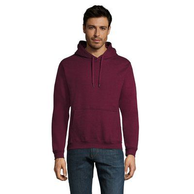 Sudadera Capucha Unisex Bolsillo Canguro Granate XXL