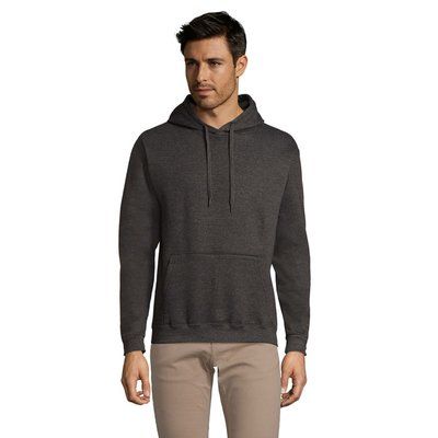 Sudadera Capucha Unisex Bolsillo Canguro Gris M