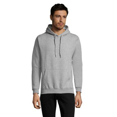 Sudadera Capucha Unisex Bolsillo Canguro Gris XL