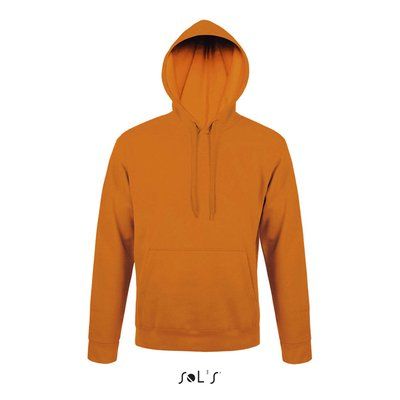 Sudadera Capucha Unisex Bolsillo Canguro Naranja XS