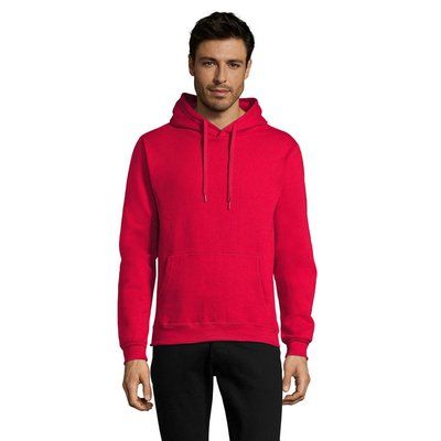 Sudadera Capucha Unisex Bolsillo Canguro Rojo L