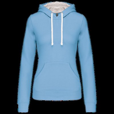 Sudadera de chica con capucha contrastada Azul L