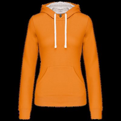 Sudadera de chica con capucha contrastada Naranja L