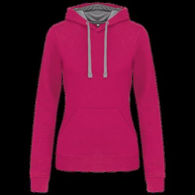 Sudadera de chica con capucha contrastada Rosa M