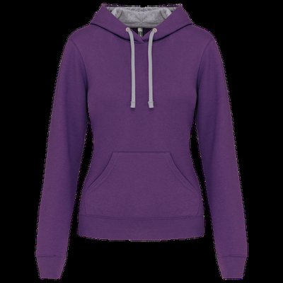 Sudadera de chica con capucha contrastada Violeta XXL