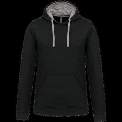 Sudadera clásica con capucha y bolsillo Black / Fine Grey XS