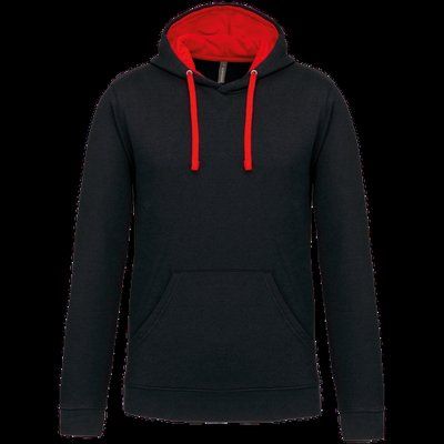 Sudadera clásica con capucha y bolsillo Black / Red 4XL