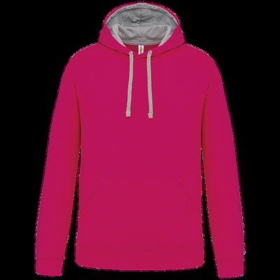 Sudadera clásica con capucha y bolsillo Fuchsia / Fine Grey 3XL