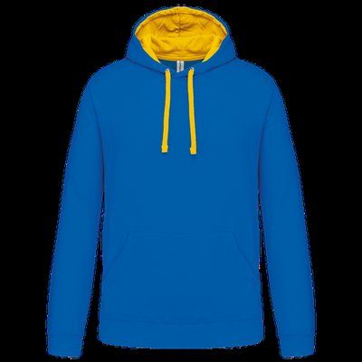 Sudadera clásica con capucha y bolsillo Light Royal Blue / Yellow XS