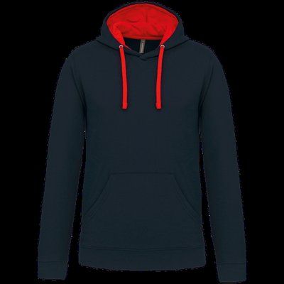 Sudadera clásica con capucha y bolsillo Navy / Red 3XL