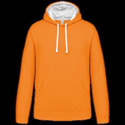 Sudadera clásica con capucha y bolsillo Orange / White L