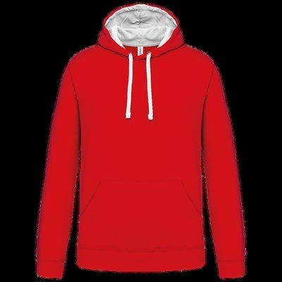 Sudadera clásica con capucha y bolsillo Red / White L