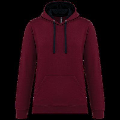 Sudadera clásica con capucha y bolsillo Wine / Navy 3XL