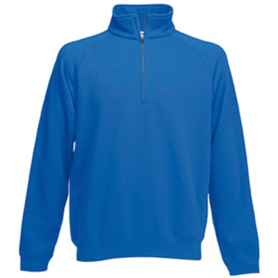 Sudadera con cremallera de cuello alto Azul S