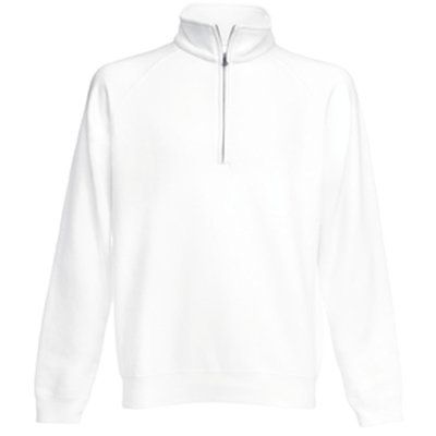 Sudadera con cremallera de cuello alto White L