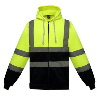 Sudadera de cremallera con tiras reflectantes Amarillo M