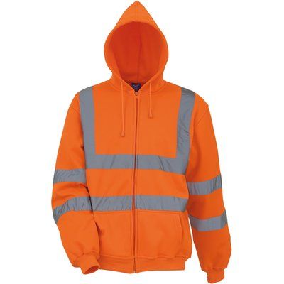 Sudadera de cremallera con tiras reflectantes Hi Vis Orange S