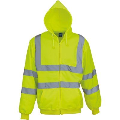 Sudadera de cremallera con tiras reflectantes Hi Vis Yellow S