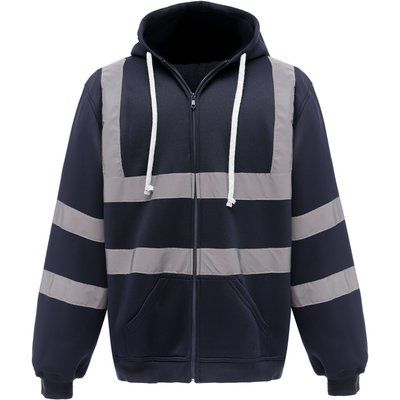 Sudadera de cremallera con tiras reflectantes Navy XXL