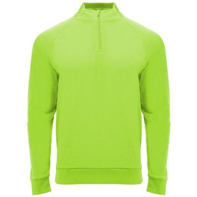 Sudadera cuello con media cremallera Verde Fluor 10