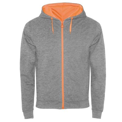 Sudadera con detalles en color flúor GRIS/NARANJA FLUOR 2XL