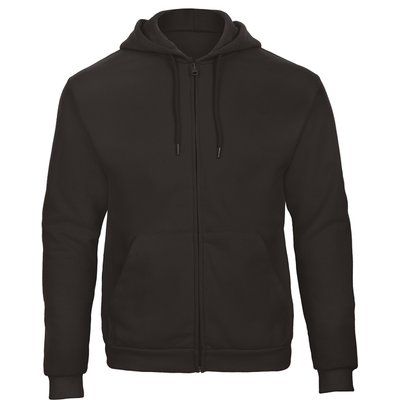 Sudadera gruesa con cremallera y capucha Black M