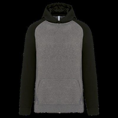 Sudadera infantil bicolor con capucha y bolsillos Grey Heather / Black 10/12 ans