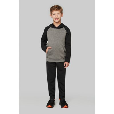 Sudadera infantil bicolor con capucha y bolsillos