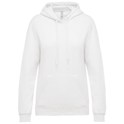 Sudadera de mujer con capucha y bolsillos Blanco L