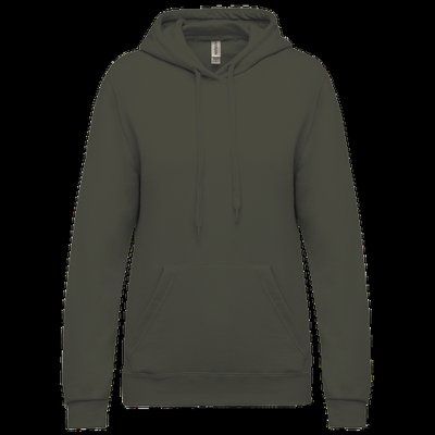 Sudadera de mujer con capucha y bolsillos Dark Khaki XS