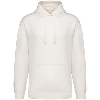 Sudadera orgánica con capucha bolsillo y hombros caídos Ivory M