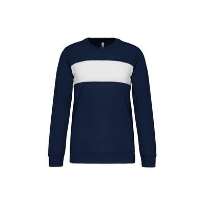 Sudadera poliéster niños bicolor tira contrastada Sporty Navy / White 10/12 ans